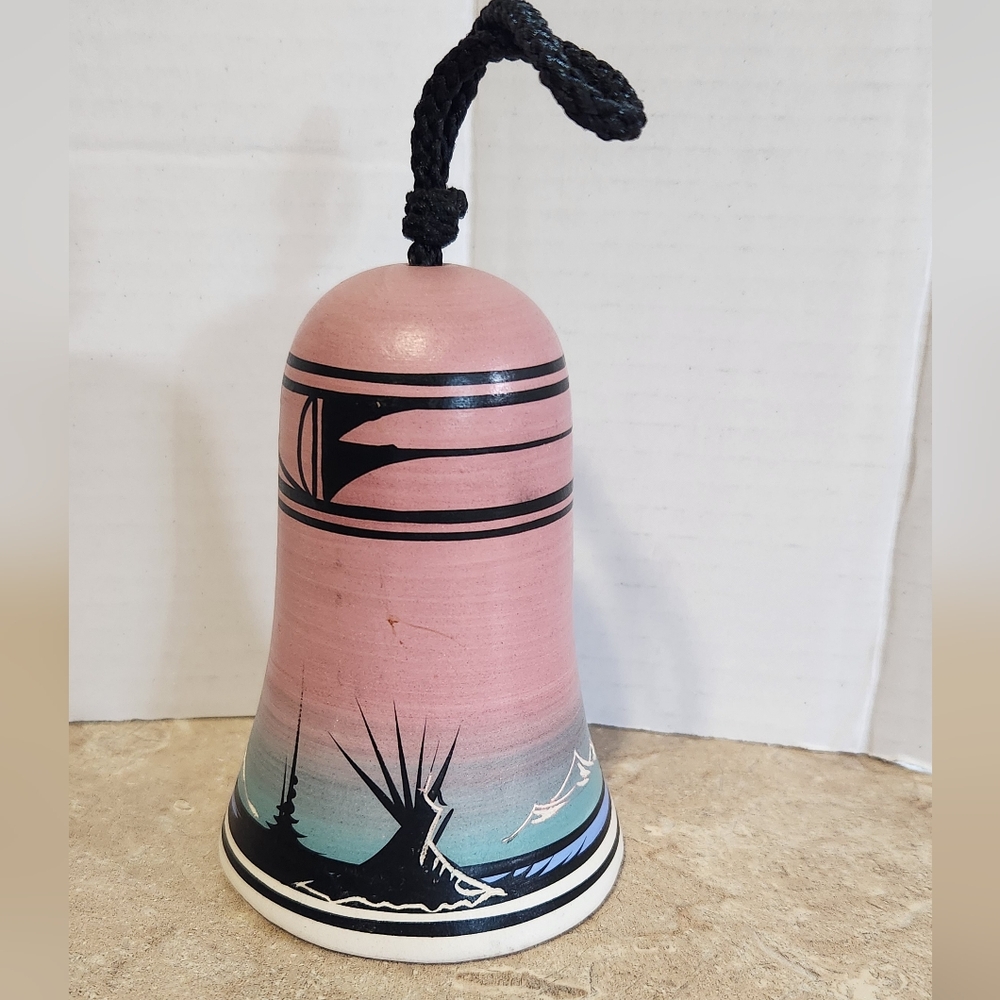 Hand Painted Pottery Bell, Cedar Mesa
